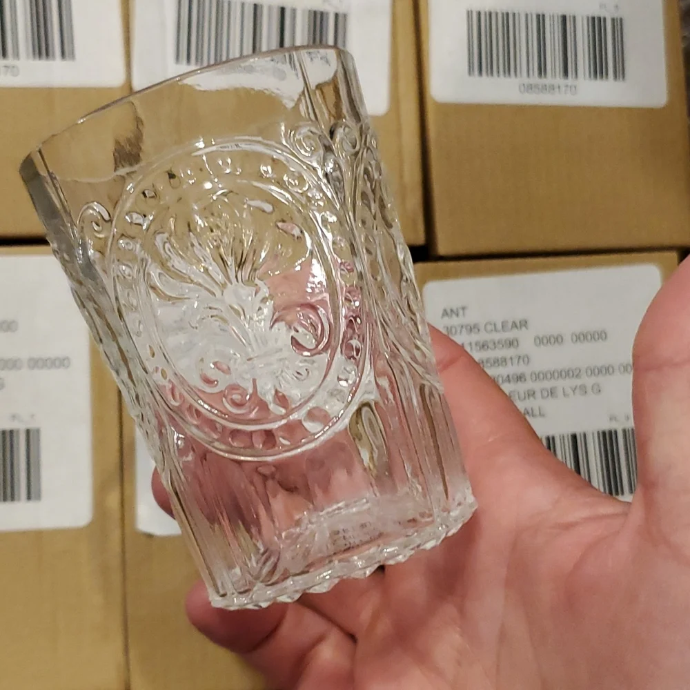 Anthropologie,  Fleur-de-lys clear juice glasses- Last one!